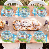 96Pcs Spring Party Supplies Hello Spring Paper Plates and Napkins