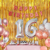 Gold Metallic Tinsel Foil Fringe Curtains, 2 Pack 3.3x8.3 Feet Party