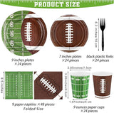 144 Pieces Football Party Supplies Tableware Set Disposable Paper