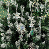 GuassLee 36pcs Crystal Christmas Tree Ornaments - Iridescent Acrylic