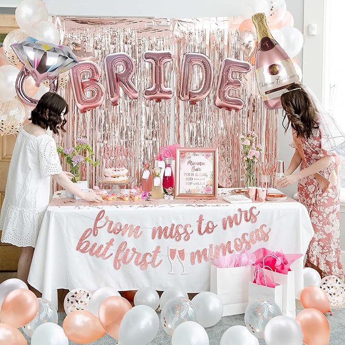 Bachelorette Party Decorations Kit Rose Gold Bridal Shower Bride