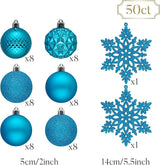 Valery Madelyn Christmas Tree Decorations Ornament Set, 50ct 2 Inches