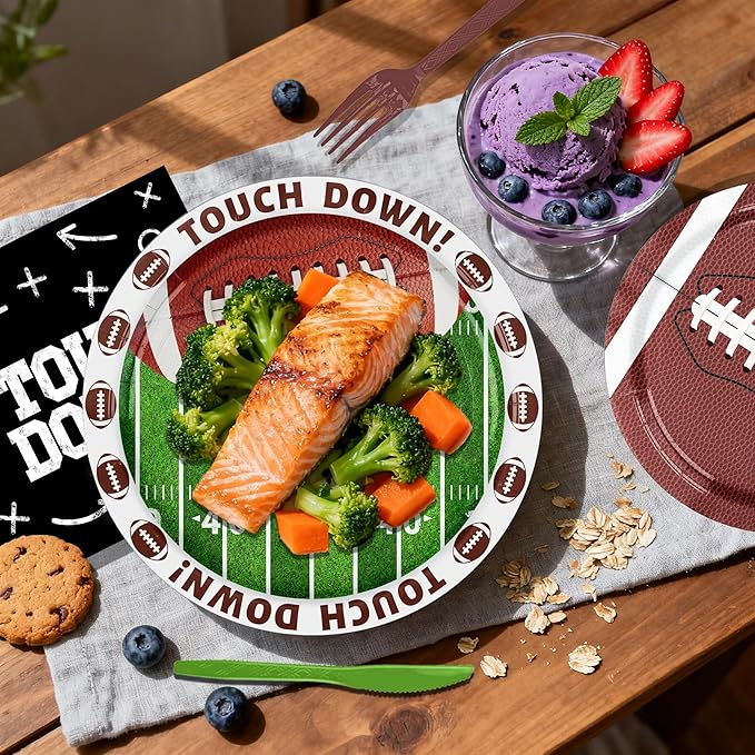 Football Party Decorations Tableware 168pcs Football Plates and