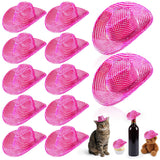 Sotiff 12 Pcs Mini Cowboy Hat Tiny Disco Glitter Hats for Crafts