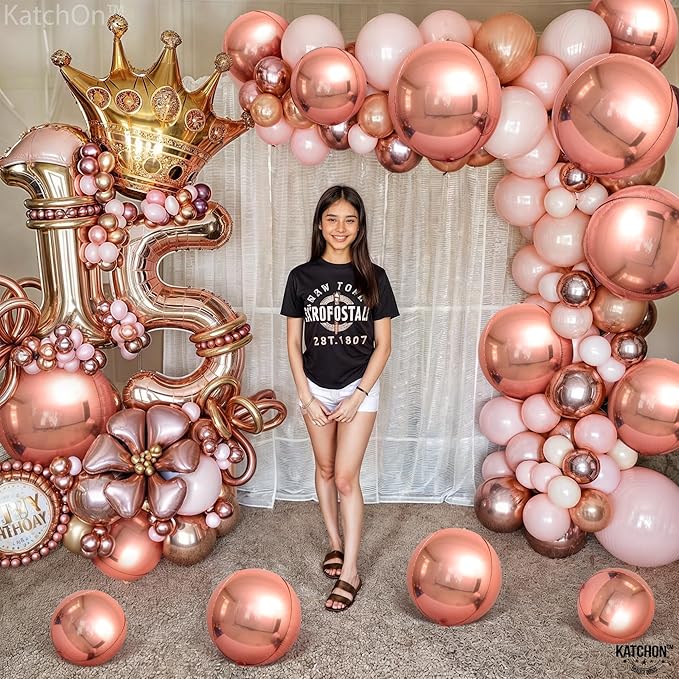 KatchOn, Big Rose Gold Balloons - 22 Inch, Pack of 14 | Rose Gold