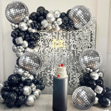 KatchOn, Silver Disco Ball Balloons - Huge 22 Inch, Pack of 6 | 4D