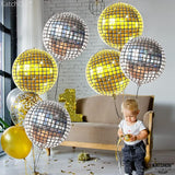 KatchOn, Large Gold and Silver Disco Ball Balloons - 22 Inch, Pack of