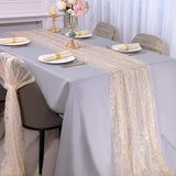 Snowkingdom 3Pcs 10Ft Gold Table Runners, Sheer Gauze Chiffon