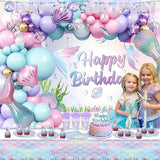 Mermaid Birthday Decorations 213Pcs Mermaid Party Supplies Include