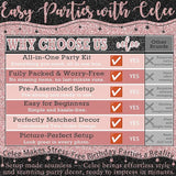 Rose Gold and Black Birthday Party Decorations Set Happy Birthday