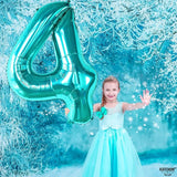 KatchOn, Giant Aqua Blue Number 4 Balloon - 40 Inch | Mermaid Number