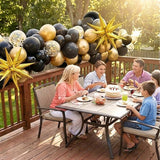 102pcs Black and Gold Balloon Garland Arch Kit with 2 Giant 3D