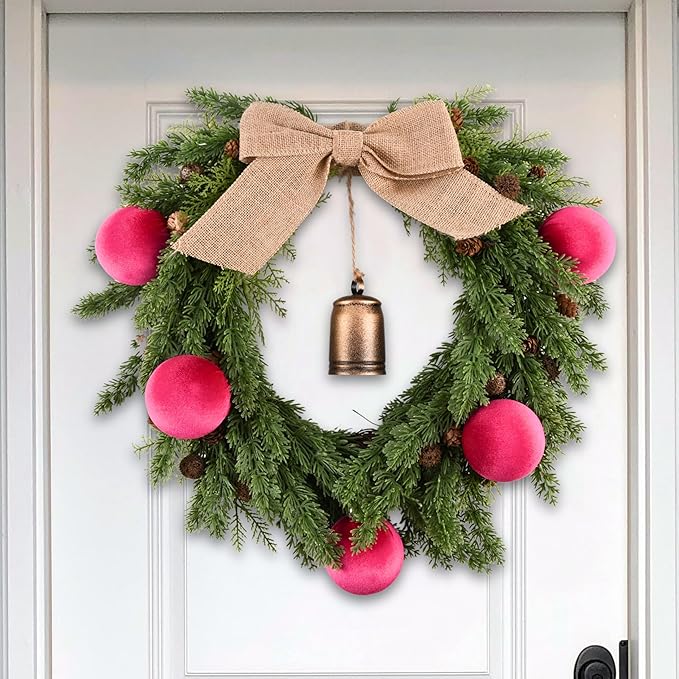 Velvet Ornaments for Christmas Tree Decorations - Hot Pink Xmas Ball