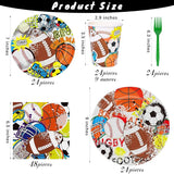 144 Pieces Sports Themed Paper Plates and Napkins Dinnerware Set
