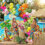Tropical Hawaiian Party Decorations 145Pcs Luau Tropical Balloon