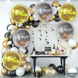 KatchOn, Large Gold and Silver Disco Ball Balloons - 22 Inch, Pack of