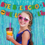 BRAVESHINE Iridescent Blue Foil Fringe Backdrop - 2 Pack 3.2x6.5 ft