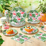 200 Pcs Tropical Flamingo Hawaiian Aloha Party Supplies Serve 50