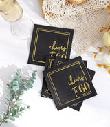 Cheers to Years Cocktail Napkins - 50 PK - 3-Ply Birthday Napkins 5x5