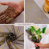 Snowkingdom 10 Pcs Black & Gold Cheesecloth Table Runner 10 FT, Sheer