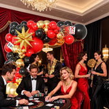 104pcs Casino Party Decorations Balloon Garland Arch Kit with 3