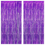 KatchOn, Metallic Purple Foil Fringe Curtain 3.2x8 Ft, Pack of 2 |