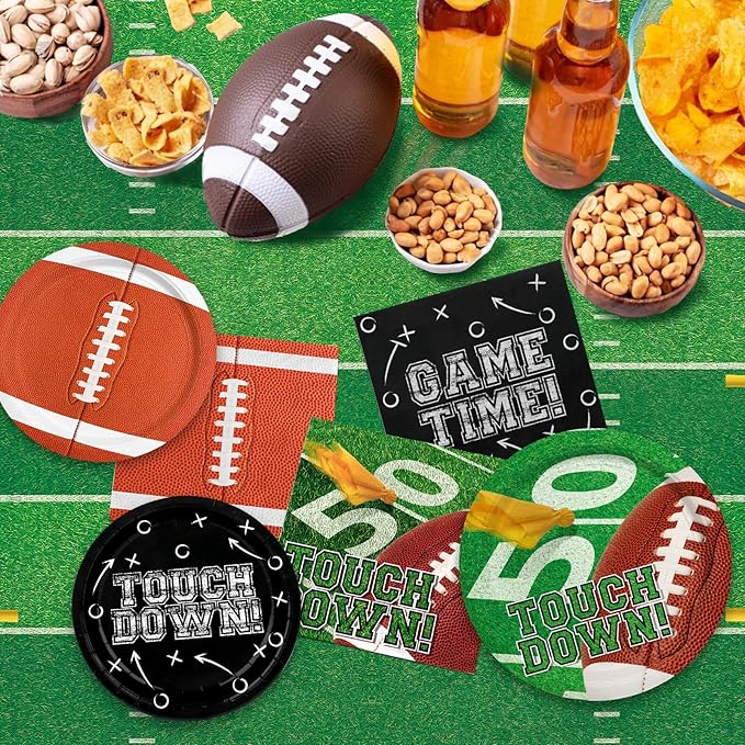Football Party Decorations Kit for 24 Football Party Supplies Set