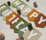 Wild One Felt Green Happy Birthday Banner Birthday Decorations for