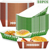 50PCS Football Party Decorations Football Paper Snack Tray Large