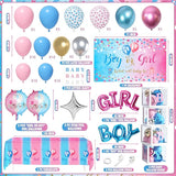 92Pcs Gender Reveal Decorations and Baby Box with Letters Set Boy or