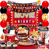 116Pcs Movie Night Birthday Party Decorations 10 Guests Movie Night