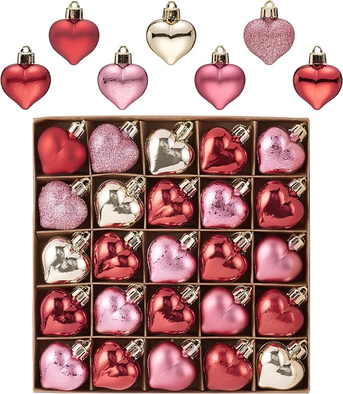 Valery Madelyn 25Pcs Valentine's Day Heart Shaped Ornaments Gift