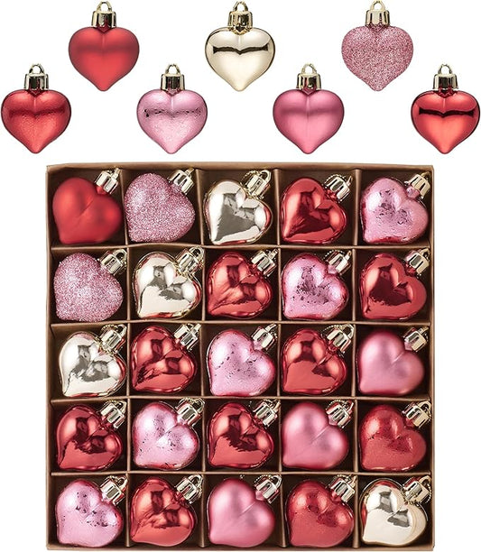 Valery Madelyn 25Pcs Valentine's Day Heart Shaped Ornaments Gift
