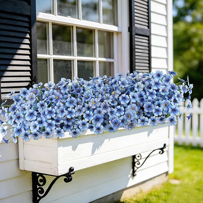 AmyHomie 20 Bundles Artificial Flowers for Outdoors UV Resistant Fake