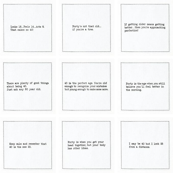 Five Star Funny 40th Birthday Quotes | White Cotton Cocktail Napkins