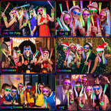 OLUPP 148 PCS Glow in the Dark Party Supplies, 16 Fiber Optic Wands,