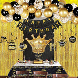 Black and Gold Birthday Decorations for Men Women