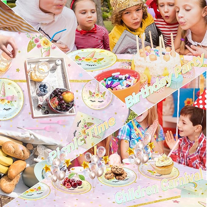 120PCS Unicorn Party Supplies Set Serves 30 Guests Including Unicorn