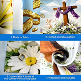 Large Happy Easter Banner 72x44 Inch He is Risen Backdrop for Easter
