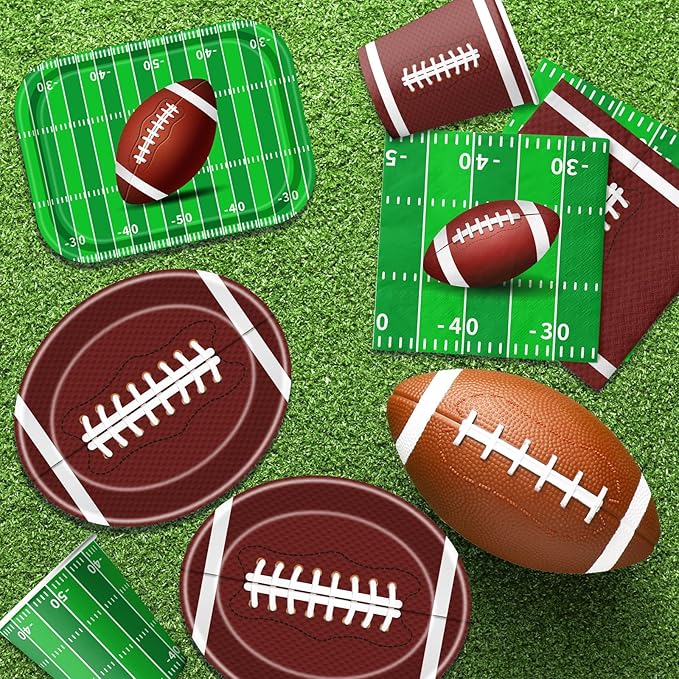178pcs Football Party Supplies Kit Tableware Includes Large Football