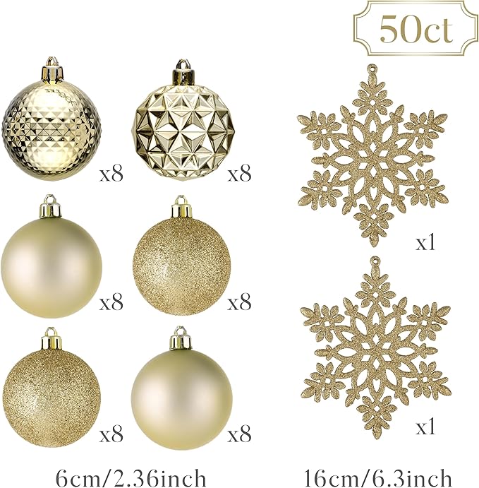 Valery Madelyn Christmas Tree Decorations Ornament Set, 50ct 2.36 #10