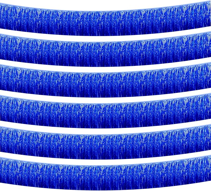 6 Pack 10 Feet Foil Fringe Garland Metallic Tinsel Streamers Banner