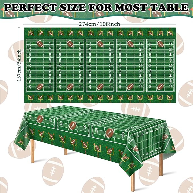 Super Game Bowl Party Decorations 2026 - Green Tablecloth for