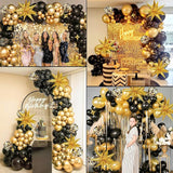 Black and Gold Balloon Arch Kit 117 PCS, Gold and Black Party