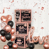 Rose Gold Birthday Party Decorations Kit for Women 4pcs birthday