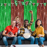2 Pack Football Party Decorations, 3.28 FT x 7.05 FT Tinsel Backdrop,