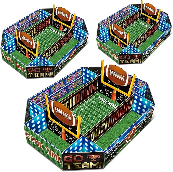 2 Pcs Football Food Serving Tray Football Party Supplies Kits Large