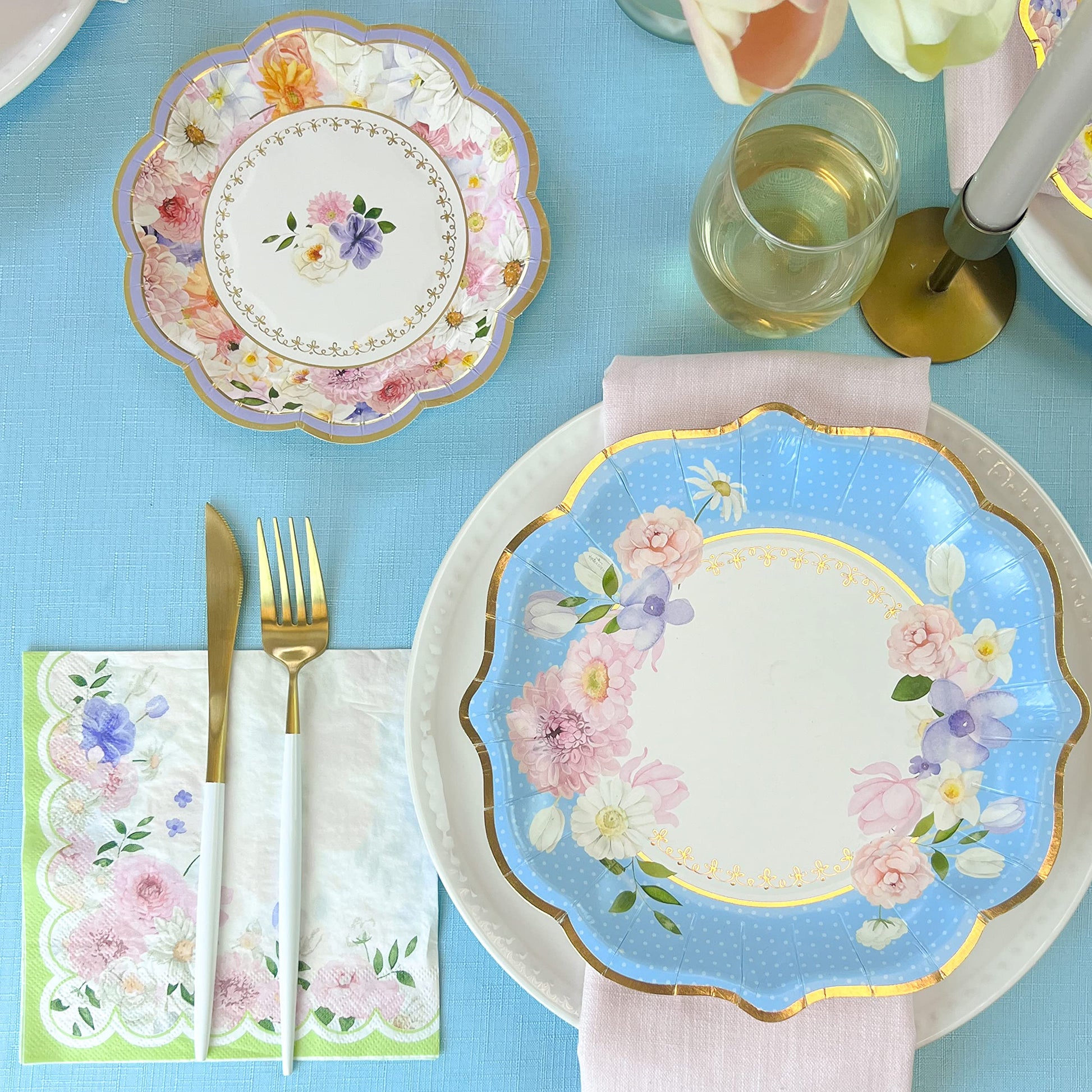 Kate Aspen Tea Party Decorations, Colorful Pastel Plates And Napkins