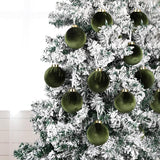 Velvet Ornaments for Christmas Tree Decorations - Moss Green Xmas