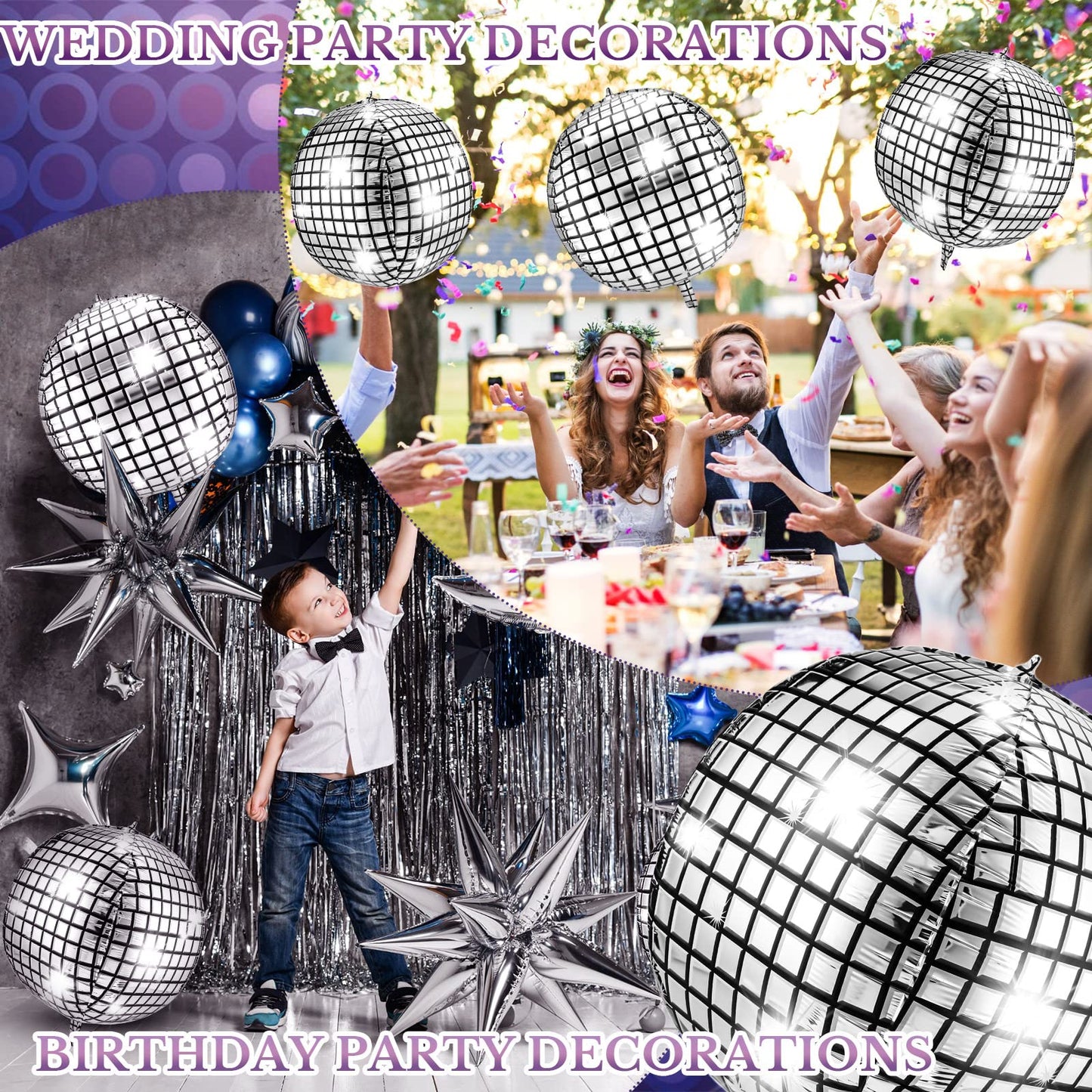 Leitee 18 Pcs 32 in Big Disco Ball Balloon 70s Disco Balloons Party